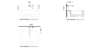 ONE - 2 hole wall-mounted single handle washbasin mixer by Ceramica Flaminia - view 3